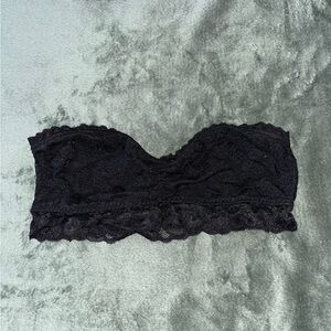 Divided | Black Lace Detail Bandeau Top